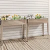 Praktiske plantekasser i galvaniseret stål - 2 stk. | Farve: Stål | Størrelse: 120x80x80 cm