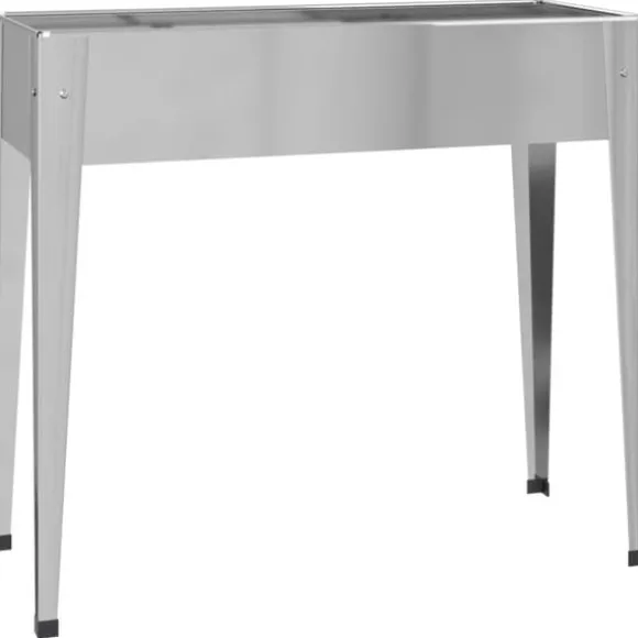 Praktiske plantekasser i galvaniseret stål - 2 stk. | Farve: Stål | Størrelse: 120x80x80 cm