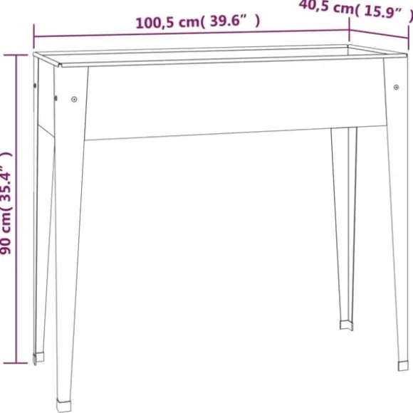 Praktiske plantekasser i galvaniseret stål - 2 stk. | Farve: Stål | Størrelse: 120x80x80 cm