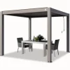 PRIMEYARD Pergola 3x3 m aluminiumsstolper med lameltag lavet af aluminium grå