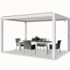 PRIMEYARD Pergola 3x4 m hvide aluminiumsstolper med lameltag lavet af aluminium