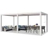 PRIMEYARD Pergola 3x6 m hvide aluminiumsstolper med lameltag lavet af aluminium