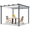 PRIMEYARD Pergola 3x3 m med skydetag stålkonstruktion grå