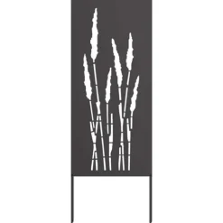 Privatlivsskærm i blomstret sort stål - Haveafskærmning | Størrelse: 50 x 140 cm