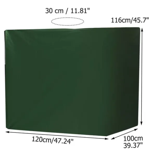 PROFESSIONAL IBC Tank Cover 1000L - Grønt vandtæt beskyttelsesdæksel med UV-beskyttelse (210D sølvbelagt Oxford-stof)