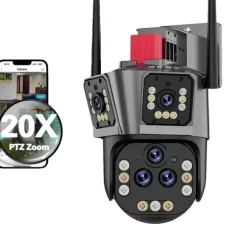 PTZ Kamera, 10K Opløsning, Smart Sporings Teknologi,EU Stik, 20MP 20X Kamera