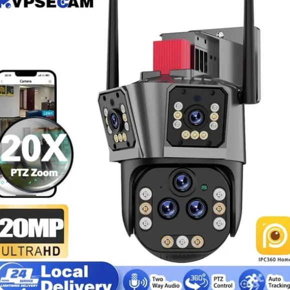 PTZ Kamera, 10K Opløsning, Smart Sporings Teknologi,EU Stik, 20MP 20X Kamera