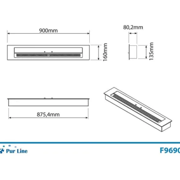 Purline Forbrændingsblok F9690 90 Cm Søvfarvet