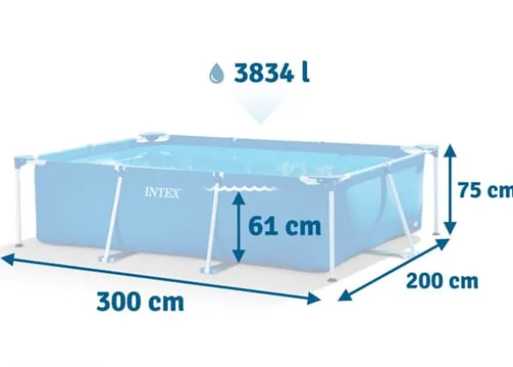 Ramme havepool 300 x 200 x 75 cm 2 i 1 INTEX 28272