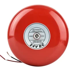 Rød 24V metal rund alarmklokke til sikkerhed og brandalarm