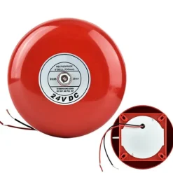 Rød 24V metal rund alarmklokke til sikkerhed og brandalarm