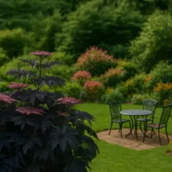 Rødbladet hyld - Sæt med 2 - Sambucus nigra Black Lace - Højde 25-40cm - ⌀17cm