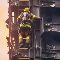 Rebstige - Brand- og Redningsstige - 12 m Længde - 200 kg Maks. Belastning - Til Evakuering og Byggeplads