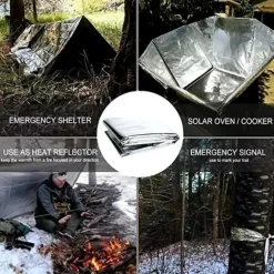 Redningstæppe | Overlevelsestæppe | Nødtæppe af sølvfolie mod vejr og vind 160x210 cm