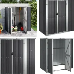 Redskabsskur til haven 161x89x161 cm galvaniseret stål antracit - Værktøjsskur - Værktøjsskure - Home & Living