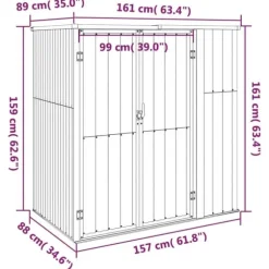 Redskabsskur til haven 161x89x161 cm galvaniseret stål antracit - Værktøjsskur - Værktøjsskure - Home & Living