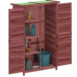 Redskabsskur til haven 83x57x140 cm massivt fyrretræ mokkafarve - Værktøjsskur - Værktøjsskure - Home & Living