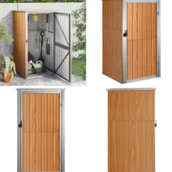 Redskabsskur til haven 88x89x161 cm galvaniseret stål brun - Værktøjsskur - Værktøjsskure - Home & Living