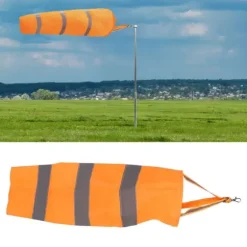 Reflekterende vejr vindsæk vindretningsindikator til udendørs lufthavn Farm Garden Parks Orange80CM
