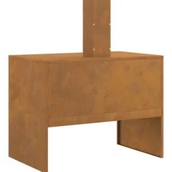 Rektangulær bålsted i stål - Pulverlakeret design | Størrelse: 80x50x96 cm | Farve: Brun