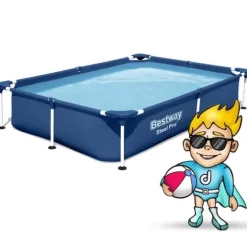 Rektangulær rammepool 221x150x43 cm 16-i-1 Bestway 56401N