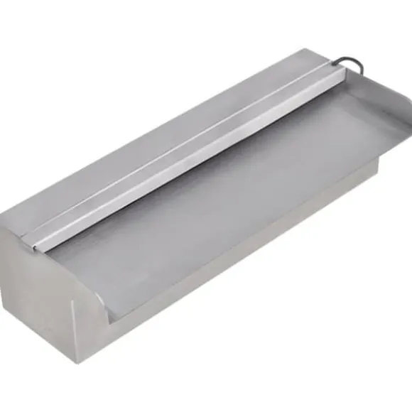 Rektangulær vandfaldsfontæne med LED-lys rustfrit stål 30 cm - Fontæne Til Pool - Fontæner Til Pools - Home & Living