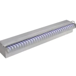 Rektangulær vandfaldsfontæne med LED-lys rustfrit stål 60 cm - Fontæne Til Pool - Fontæner Til Pools - Home & Living