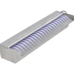 Rektangulær vandfaldsfontæne med LED-lys - Rustfrit stål | Størrelse: 45 cm