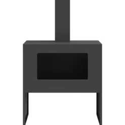 Rektangulært bålsted i koldvalset stål | Størrelse: 60x40x96 cm | Farve: Sort