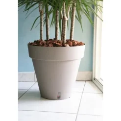 RIVIERA Loft urtepotte med vandreserve - Rund - Ø 50 x H 46 cm - Taupe