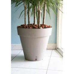 RIVIERA Loft Urtepotte med Vandreservoir - Rund - Ø 50 x H 46 cm - Taupe