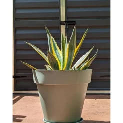 RIVIERA SOLEILLA rund blomsterkasse - Plastik - Diameter 50 cm - Lergrøn
