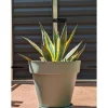 RIVIERA SOLEILLA rund blomsterkasse - Plastik - Diameter 50 cm - Lergrøn