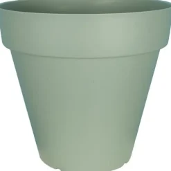 RIVIERA SOLEILLA rund blomsterkasse - Plastik - Diameter 50 cm - Lergrøn