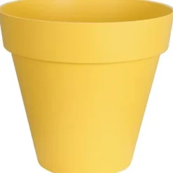 RIVIERA SOLEILLA rund blomlåda - Plast - Diameter 60 cm - Gul