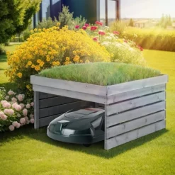 Robotplæneklipper garage Hortus - grå