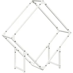 Robust brændestativ i koldvalset stål | Størrelse: 80x25x80 cm | Farve: Hvid