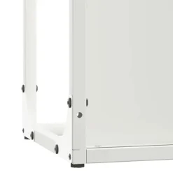 Robust brændestativ i koldvalset stål | 25x25x100 cm | Farve: Hvid