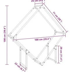 Robust brændestativ i koldvalset stål - Hvid | Størrelse: 100x25x100 cm
