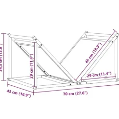 Robust brændestativ i koldvalset stål - Brændeholder | Farve: Antracitgrå | Størrelse: 70x43x34,5 cm
