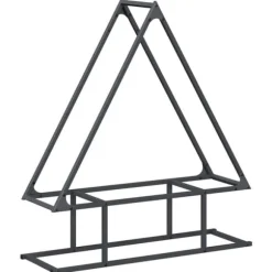 Robust brændestativ i koldvalset stål | 80x25x90 cm | Farve: Antracitgrå