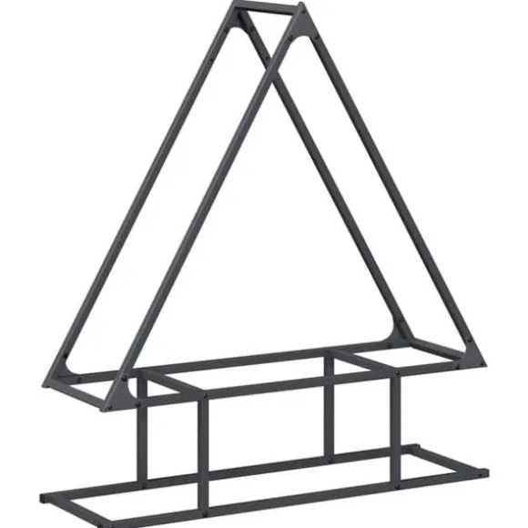 Robust brændestativ i koldvalset stål | 80x25x90 cm | Farve: Antracitgrå