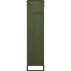 Robust brændestativ i koldvalset stål | Størrelse: 25x25x100 cm | Farve: Olivengrøn