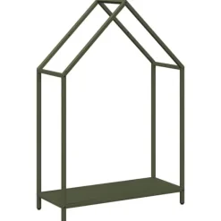 Robust brændestativ i koldvalset stål | Størrelse: 60x25x90 cm | Farve: Olivengrøn