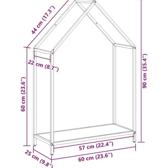 Robust brændestativ i koldvalset stål | Størrelse: 60x25x90 cm | Farve: Olivengrøn