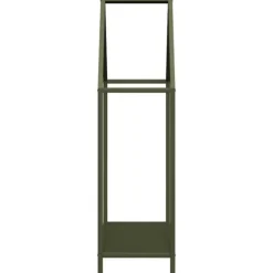 Robust brændestativ i koldvalset stål | Størrelse: 60x25x90 cm | Farve: Olivengrøn
