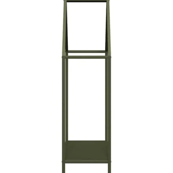 Robust brændestativ i koldvalset stål | Størrelse: 60x25x90 cm | Farve: Olivengrøn