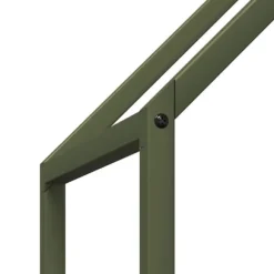 Robust brændestativ i koldvalset stål | Størrelse: 60x25x90 cm | Farve: Olivengrøn