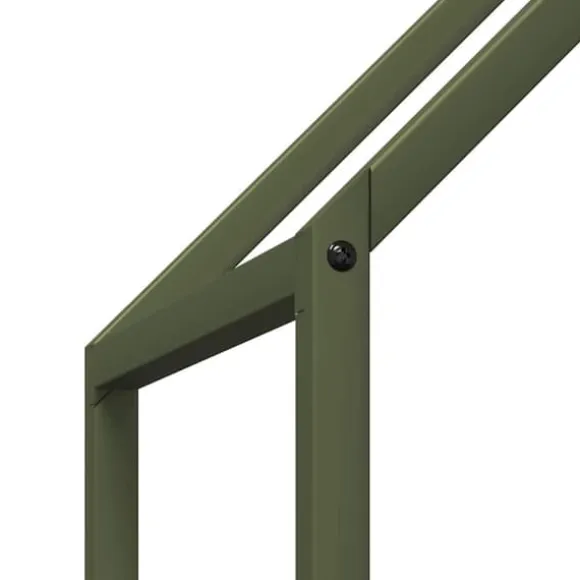 Robust brændestativ i koldvalset stål | Størrelse: 60x25x90 cm | Farve: Olivengrøn