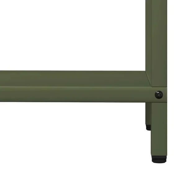 Robust brændestativ i koldvalset stål | Størrelse: 60x25x90 cm | Farve: Olivengrøn
